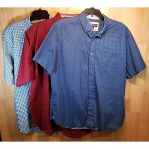 Mens Short Sleeve Button Down Shirt Lot Johnston & Murphy St Johns Bay XL XLT